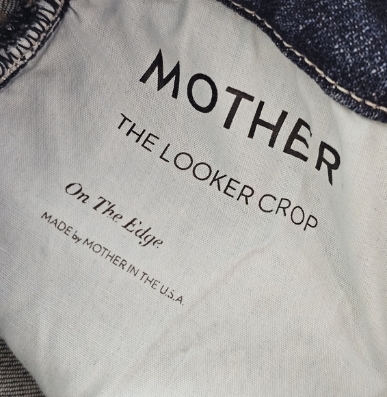 MOTHER The Looker Crop On The Edge Blue High Rise Skinny Jeans 25 Preowned - Picture 9 of 10